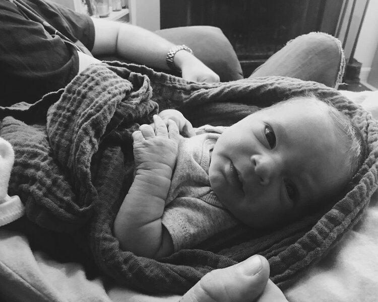 bw-baby Black and white picture of a baby.